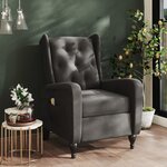 vidaXL Fauteuil de massage inclinable gris foncé velours