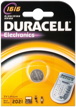 Pile bouton lithium 'electronics' cr1616 blister de 1 duracell