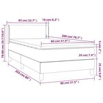 vidaXL Lit à sommier tapissier et matelas Noir 80x200 cm Tissu