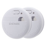 Lot de 2x détecteurs de fumée NF - Garantie 5 ans - Autonomie 5 ans - Livrés avec pile et accessoires de pose - Otio