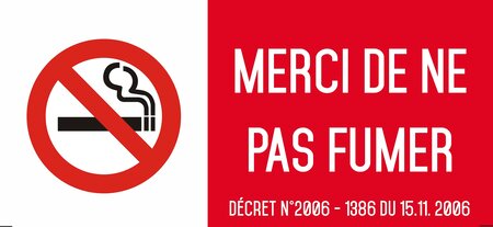 Autocollant vinyl - merci de ne pas fumer - l.200 x h.100 mm uttscheid