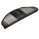 vidaXL Tapis d'escalier autoadhésifs 10 Pièces 65x21x4 cm Noir et gris