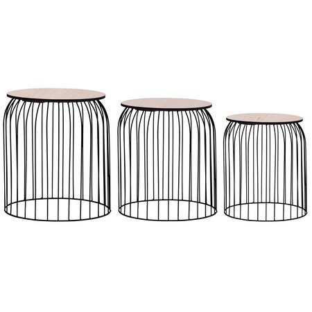 vidaXL Tables basses 3 Pièces Noir