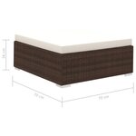 vidaXL Salon de jardin 12 Pièces avec coussins Résine tressée Marron
