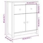 vidaXL Buffet Blanc 70x35x80 cm Bois massif de pin