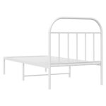vidaXL Cadre de lit métal avec tête de lit blanc 90x200 cm