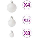 vidaXL Ensemble de boules de Noël 100 Pièces Blanc