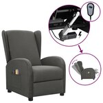 vidaXL Fauteuil électrique de massage Gris foncé Tissu