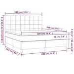 vidaXL Lit à sommier tapissier avec matelas Gris foncé 180x200cm Tissu
