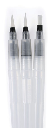 Set De 3 Pinceaux A Reservoir D'Eau - 2 Ronds + 1 Plat