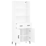 vidaXL Buffet haut Blanc brillant 69 5x34x180 cm Bois d'ingénierie