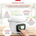 Moulinex ce901100 multicuiseur intelligent haute pression cookeo touch - ecran tactile - 250 recettes - 13 modes de cuisson - blanc