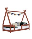 Lit cabane enfant NAKANA 120 x 190 rouge brique