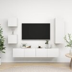 vidaXL Ensemble de meuble TV 5 Pièces Blanc Aggloméré