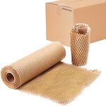 6 rouleaux de papier kraft en nid d’abeille 60cm x 25m linéaires emballage écologique pour protection  rembourrage  emballage cadeaux  déménagement  remplace le film bulles