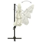 vidaXL Parasol à 4 niveaux avec mât en aluminium Sable 3x3 m