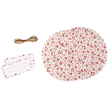 Kit déco p. Pot de marmelade fleurs 15cm  1 set