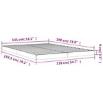 vidaXL Cadre de lit Gris 135x190 cm Bois de pin massif Double