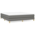 vidaXL Lit à sommier tapissier avec matelas Gris foncé 160x200cm Tissu