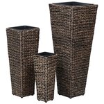 vidaXL Lits surélevés de jardin 3 Pièces Jacinthe d'eau Marron foncé