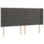 vidaXL Tête de lit avec oreilles Gris foncé 183x16x118/128 cm Velours
