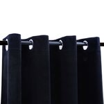 vidaXL Rideaux occultants avec anneaux 2 Pièces Velours Noir 140x175 cm