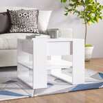 vidaXL Table basse Blanc brillant 55 5x55x45 cm Bois d'ingénierie