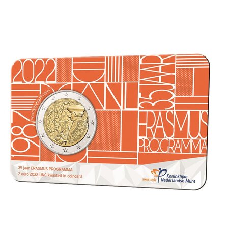 Pièce de monnaie 2 euro commémorative Pays-Bas 2022 - Programme Erasmus