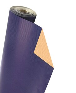 Papier cadeau kraft de qualité supérieure - 70cm x 20m - couleur bleu + interieur naturel