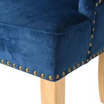 vidaXL Chaises à manger lot de 2 bleu chêne massif et velours