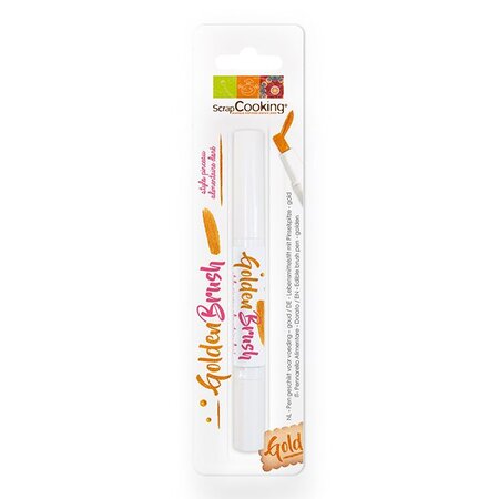 Stylo pinceau alimentaire doré 2 ml