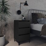 vidaXL Table de chevet avec pieds en métal Noir 40x35x69 cm