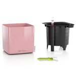 Lechuza jardinière de table cube glossy 14 all-in-one rose brillant
