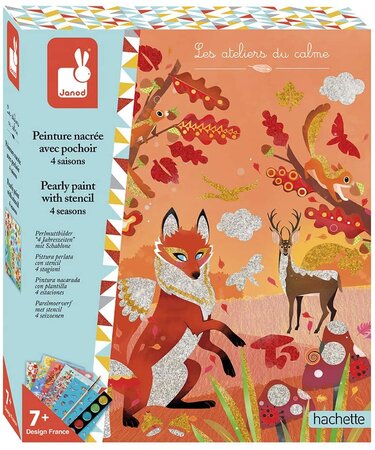 Peinture nacree avec pochoir 4 saisons