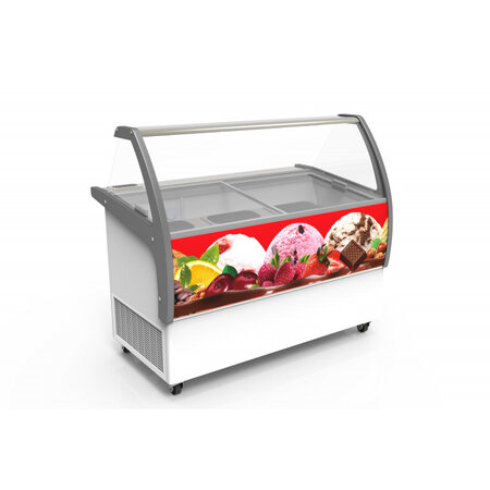 Vitrine a glace 13 x 5 l malta - combisteel - r290 - acier inoxydable557 1662x825x1257mm