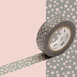 MT 1P Motif fleurs rose fond gris / neijiriume namari