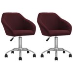 vidaXL Chaises pivotantes à manger lot de 2 violet tissu