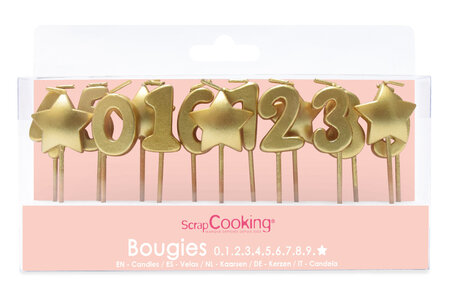 15 Bougies 1 2 3 Étoiles Dorées
