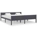 vidaXL Cadre de lit Bois de pin massif Gris 180x200 cm