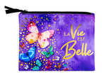 Pochette 20 x 15 cm violette - Papillons