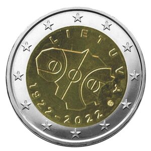 2 euro commemorative 2022 : lituanie (100 ans du basket-ball)