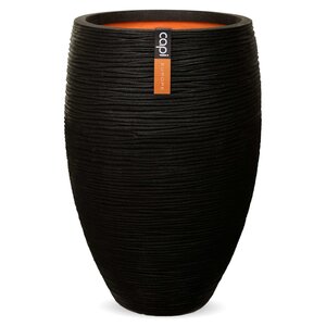 Capi Pot à fleurs Nature Rib élégant Deluxe 45x72 cm Noir