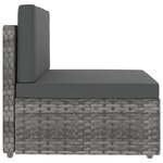 vidaXL Salon de jardin 4 Pièces Résine tressée Gris