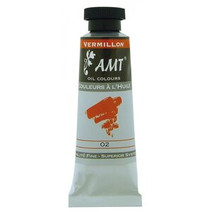 Peinture à l'huile fine en tube vermillon 45ml - amt