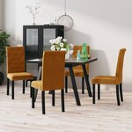 vidaXL Chaises à manger lot de 4 marron velours