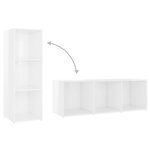vidaXL Ensemble de meubles TV 3 Pièces Blanc brillant Aggloméré