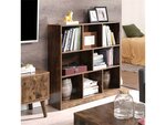 Bibliothèque en bois avec cubes ouverts et étagères - 86 x 28 x 94.5 cm - marron rustique