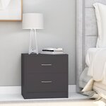 vidaXL Tables de chevet 2 Pièces Gris 40 x 30 x 40 cm Aggloméré