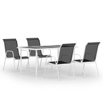 vidaXL Mobilier de salle à manger d'extérieur 5 Pièces Acier Noir