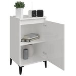 vidaXL Tables de chevet 2Pièces blanc brillant 40x35x70cm bois ingénierie